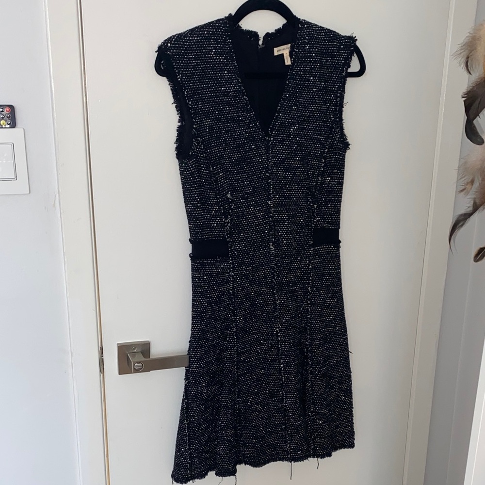 Rebecca Taylor Black and White Tweed Mini Dress